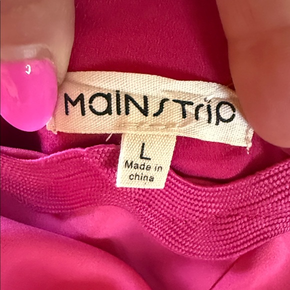 Main Strip Fuchsia One-Shoulder Ruffle Mini Dress - Picture 2 of 10
